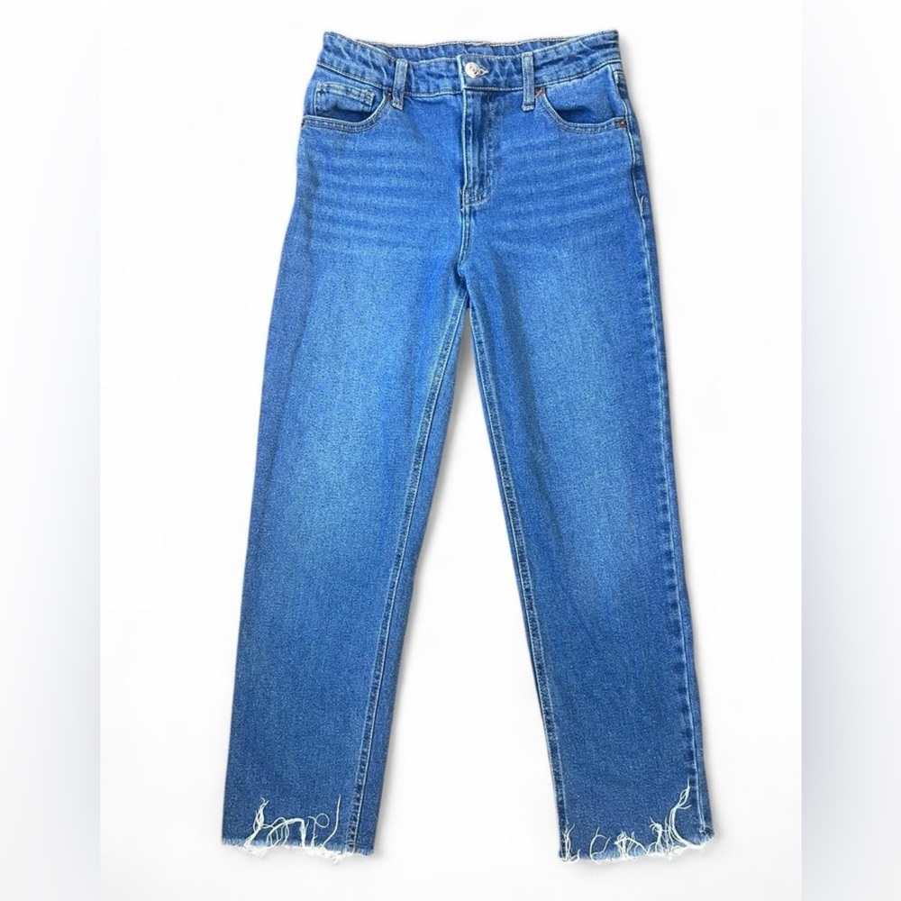 Wild Fable Women’s High-Rise Straight Leg Jeans – Size 2, Raw Hem, Medium Wash